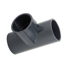 Тройник ПВХ клеевой Дн 75 90гр Ру-16 серый напорный Aquaviva