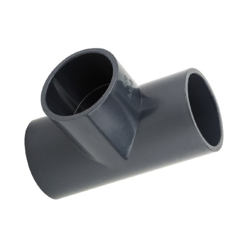 Тройник ПВХ клеевой Дн 63 90гр Ру-16 серый напорный Aquaviva в Тюмени