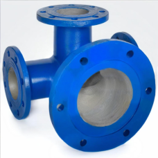 Тройник с пожарной подставкой фланцевый ППТФ Ду 350-200 ВЧШГ с ЦПП цинк+AL ГОСТ ISO 2531-2012