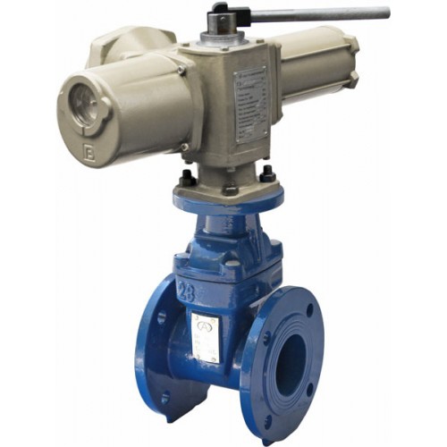 Задвижка чугунная с электроприводом ГЗ 380В и выдвижным шпинделем 30ч906бр 150х280 мм в Тюмени