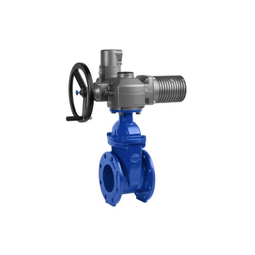 Задвижка чугунная фланцевая с электроприводом AUMA SA16.2 380В и обрезиненным клином KR12 500 мм в Тюмени