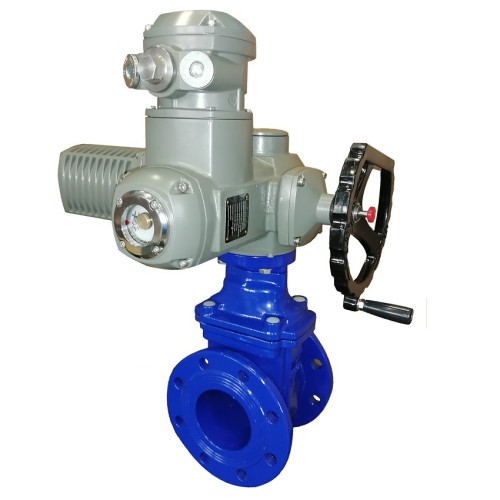 Задвижка чугунная фланцевая с электроприводом AUMA SA07.6 380В и обрезиненным клином KR12 50 мм в Тюмени