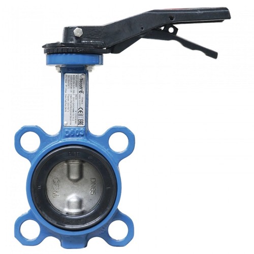 Затвор ручной с чугунным диском и рукояткой межфланцевый 1,6 МПа EPDM ЗПФ GG25 ЛАЗ 150х55 мм в Тюмени