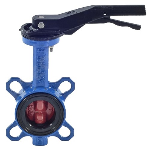 Затвор ручной с чугунным диском и рукояткой межфланцевый 1,6 МПа EPDM VP5445S GGG50 Tecofi 100 мм в Тюмени